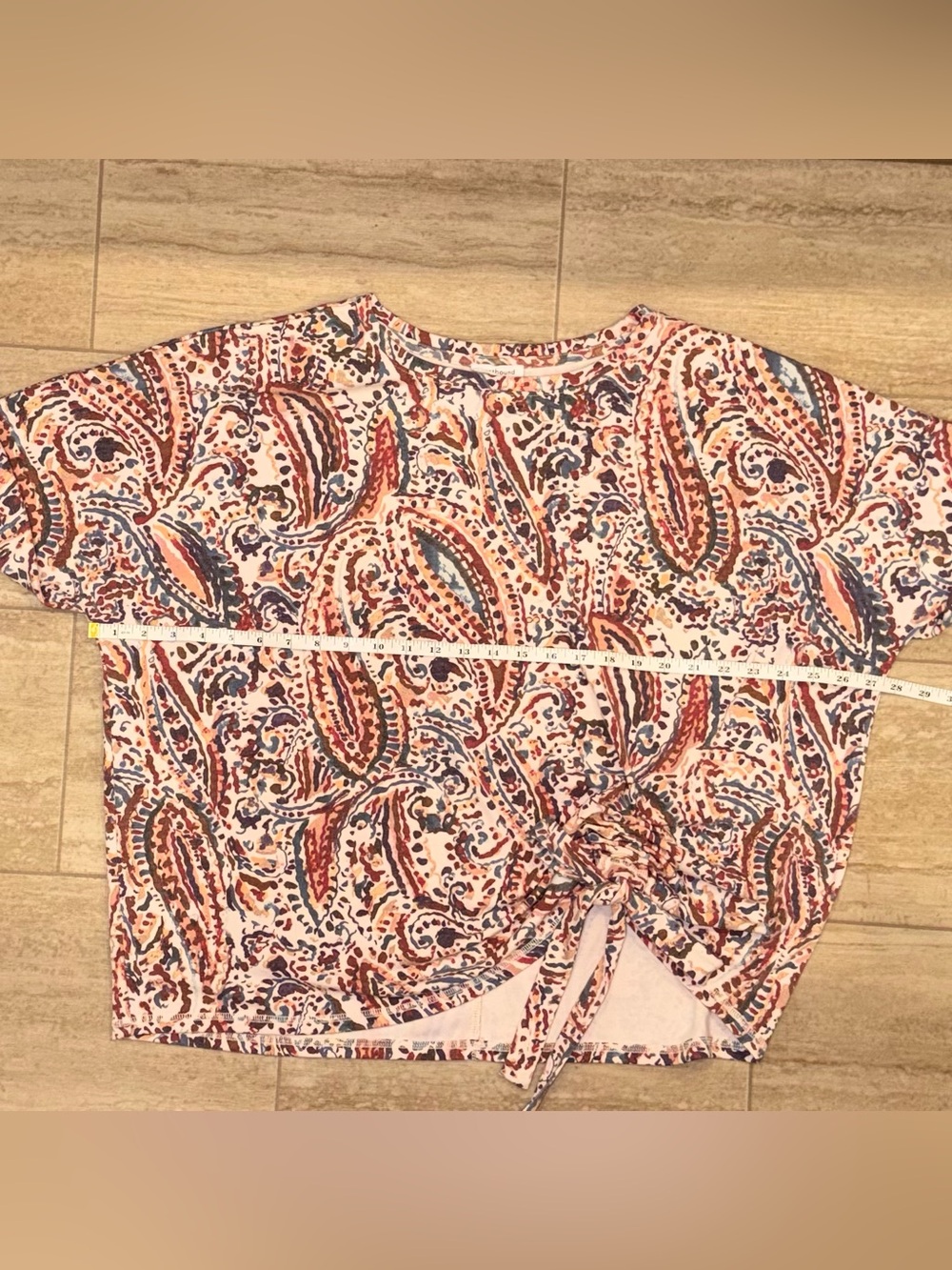 NWOT WESTBOUND Women’s Paisley Tie-Front Top in Pink ,Peach and Navy Size 1X - Picture 11 of 12